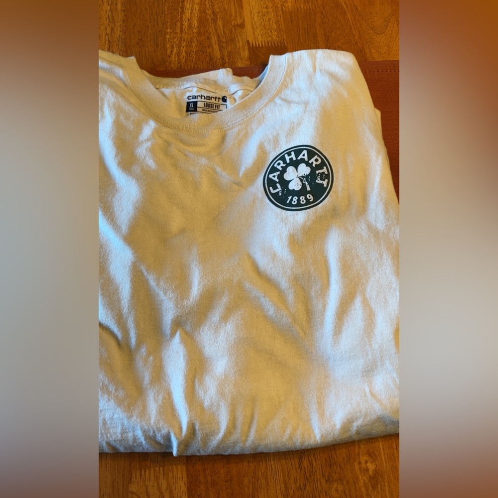 Carhartt White Long Sleeve Tee with Black Logo